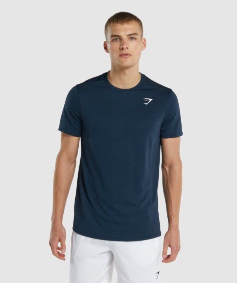 Men's Gymshark Arrival Regular Fit T-Shirts Navy | CA AD5370